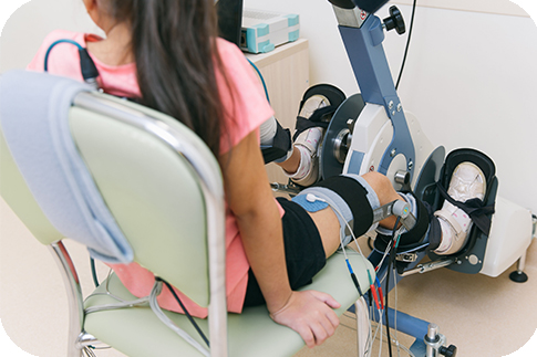 Patient on Continuous Passive Range of Motion machines.