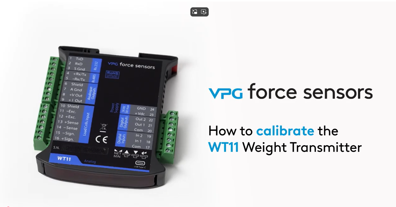 VPG Force Sensors WT11 transmitters calibration process 
