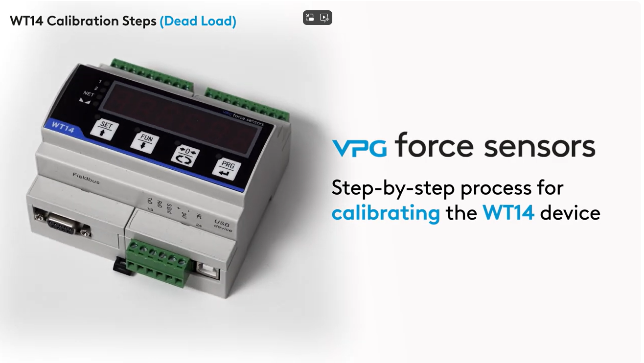 VPG Force Sensors WT14 transmitters calibration process 